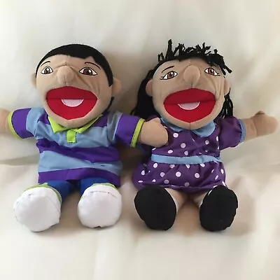 Excellerations Boy & Girl Hand Puppets 14  Plush Kid Pretend Toys Multicultural • $24.99