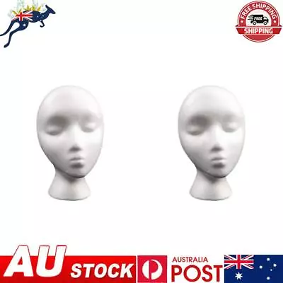 2Pcs Foam Female Mannequin Head Wigs Glasses Hat Display Holder Durable Stand Mo • $19.99