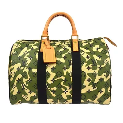 Louis Vuitton Speedy 35 Handbag Purse Green Monogramouflage M95773 AA3008 88187 • $9180