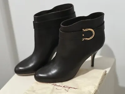 Salvatore Ferragamo Short Boots Size 10 Brown Boots Never Worn With Shoe Bag.  • $430