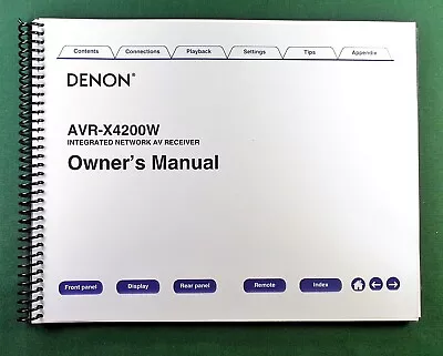 Denon AVR-X4200W Instruction Manual: Full Color 350 Pages & Protective Covers! • $69.58