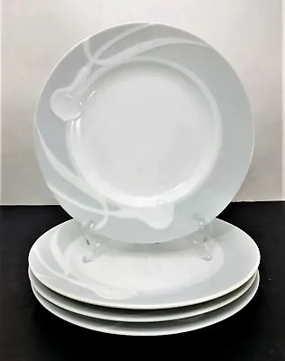 4 Mikasa Fine China Classic Flair Gray 8  Salad Plates Embossed Calla Lilies • $19.20