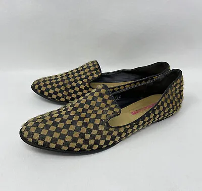 C Label Black And Gold Checkered Slip On Flat Loafers Women’s Size US 7.5 • $16.18