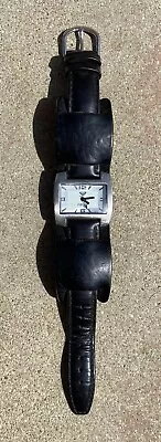 Vtg 90s Roxy Punk Style Black Wide Leather Watch Gothic Surfer Wristwatch Rare  • $30