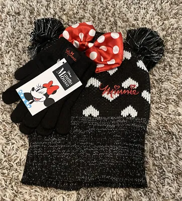 Disney Minnie Mouse Kids Knit Hat & Gloves New With Tags • $9.97