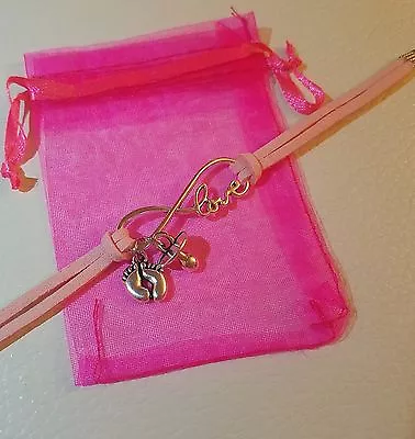 Infinity Love Pink Bracelet Baby Girl Baby Shower Gift Pacifier Mom To Be Preg • $8.99