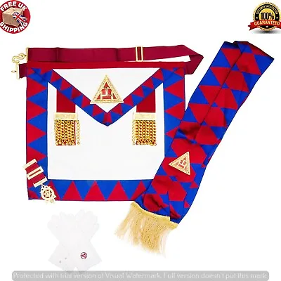 New Masonic Royal Arch Principals Apron Sash Jewel & Gloves RA Chapter Regalia • £58.99