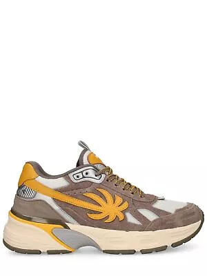 Palm Angels PA 4 Runner Men's Brown/Yellow Low Top Sneakers New SS24 • $509