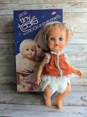 Vintage 1972 Ideal Tiny Tears With Original Box Rock A Bye Eyes • $32