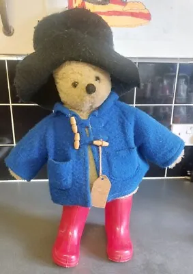 Vintage All Original Paddington Bear With Coat Wellies Hat & Label. 21 Inch. • £25