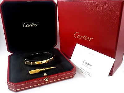 CARTIER LOVE 18K YELLOW GOLD BRACELET Size 15- B3843 • $5500