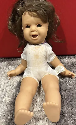 Vintage Famosa Expressions Doll Vinyl Cloth Doll 15  Push Stomach Mouth Opens • $18
