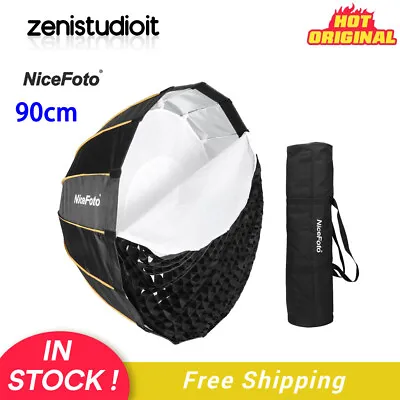 US NiceFoto 90cm Quick Set-up Deep Folding Grid Softbox Studio Bowens Flash • $74.99