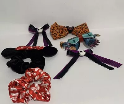 Disney Hair Bows Set Of  6 Mickey Nightmare Before ChristmasHalloween Mickey • $19.99