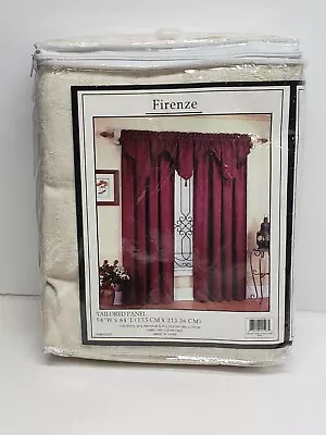 Ivory Tailored Panel Curtain Firenze 54 Wx84 L Beige Vintage Window Curtains NOS • $10.45