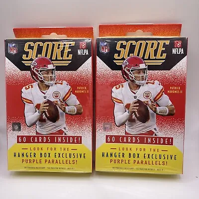 Two Boxes 2021 Score Football NFL Hanger Box Exclusive Purple Parallels New • $21.99