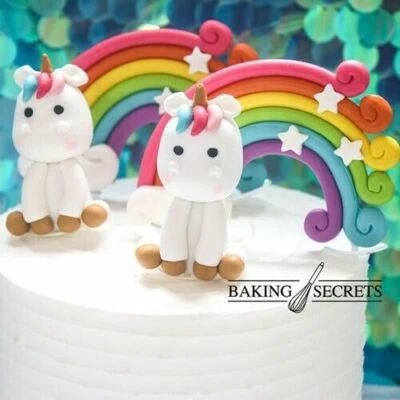 Unicorn Rainbow Cake Topper Flag Baby Shower Birthday Wedding Party Baking Decor • $24.95