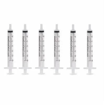 Exotic Nutrition 3mL Slip-Tip Syringe 6 Pack - Baby Animal Feeding Syringes • $8.95