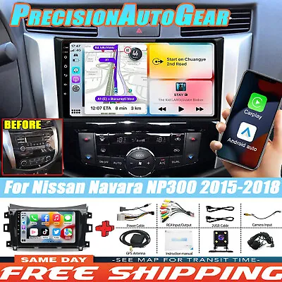 Car Stereo Radio CarPlay Bluetooth Head Unit For Nissan Navara NP300 15-18 + CAM • $209.88