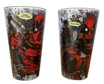 2 Marvel Deadpool Comic Funny Drinking Glasses 16 Oz Cup • $10.55