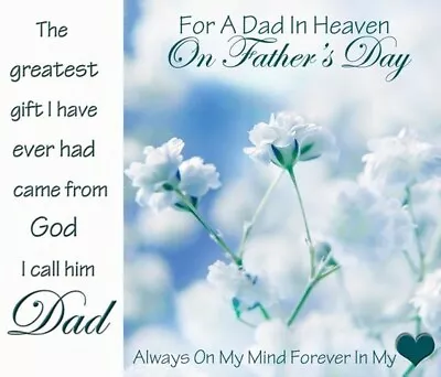 £3.45 • Buy Graveside/memorial Card Dad In Heaven  On Fathers Day Memorial Card