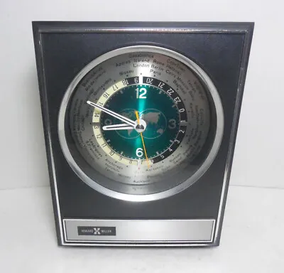 Working Vintage Howard Miller World Time Mantel Shelf Clock Model 7RW001 Japan  • $48.99