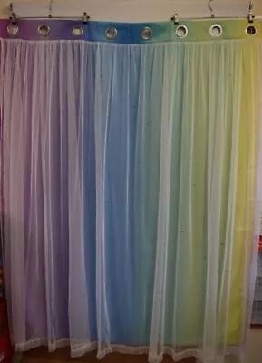 BNIP NICETOWN Kids Bedroom Blackout Multicoloured Curtains W52  X L63  - CG C12 • £7.99