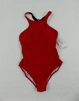 Sports Illustrated Swimsuit Womens Medium Red One Piece T Back High Neck • $24.99