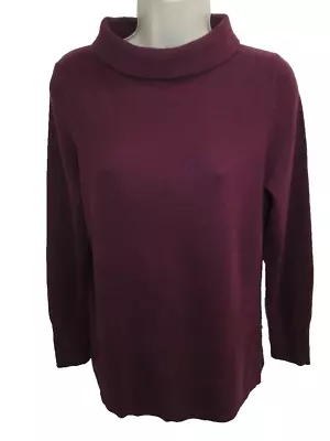 Talbots 100% Cashmere Burgundy Roll Neck Sweater May Fit M • $22.95