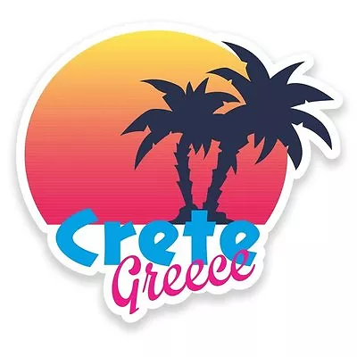 £2.99 • Buy 2 X Crete Greece Vinyl Sticker Travel Car Luggage #9177Â 