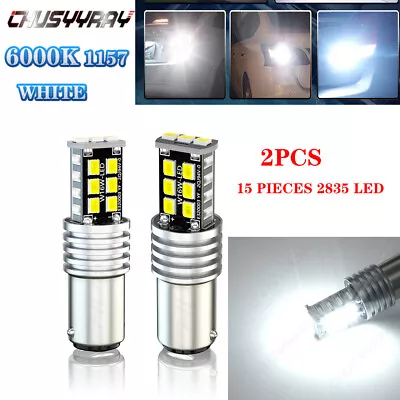 For Motorcycle 1157 White LED Strobe Flash Blinking Rear Brake Tail Light Bulbs • $9.49