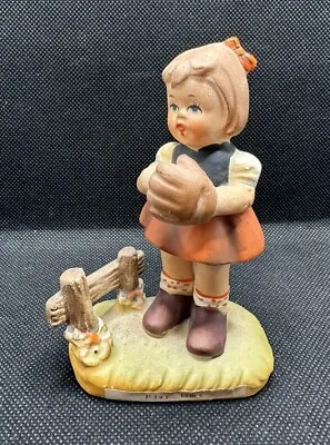 Vintage Arnart 5th Ave Figurine  Play Time  Girl W/ Baseball & Glove Bisque 4.5  • $9.99