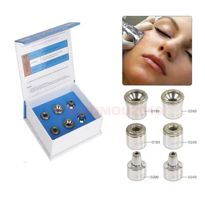 6pc Replacement Diamond Microdermabrasion Dermabrasion Head Tips Stainless Steel • £10.74