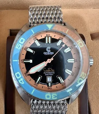 Ocean Crawler Core Diver 2024 Aqua/Salmon 44mm Automatic Men Watch Swiss SW200-1 • $899