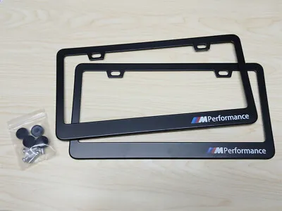 2 Pcs M Performance Style Black License Plate Frame Tag For BMW Aluminum Alloy • $12.99