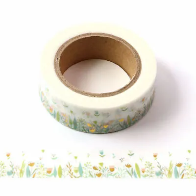 Wild Flower Spring Meadow Washi Tape Decorative Tape 15mm X 10 Meters • £3.74