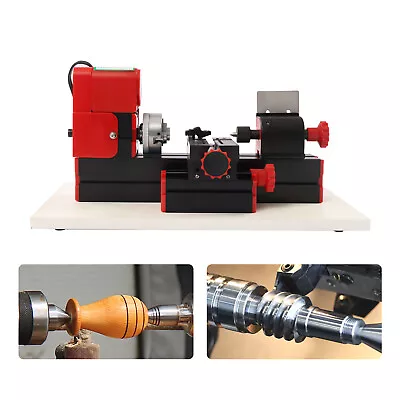 24W Multifunction Benchtop Mini Wood Metal Lathe Cutting Machine 12000rpm DIY  • $90.90