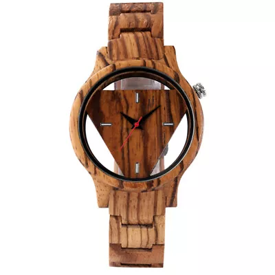 Classical Natural Wood Watch Men's Casual Wooden Quartz Watches Bamboo Strap • $41.79