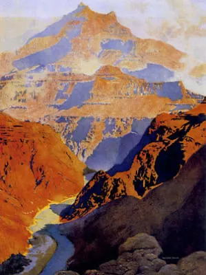 The Grand Canyon 30x44 Hand Numbered Edition Maxfield Parrish Art Deco Print • $150