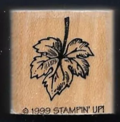 MAPLE TREE LEAF Small AUTUMN FALL Print STAMPIN UP! Wood Mount RUBBER STAMP • $3.99