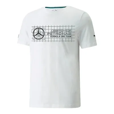 Puma Men's Mercedes AMG F1 Logo T-Shirt 533693 03 White - BRAND NEW • $22.99