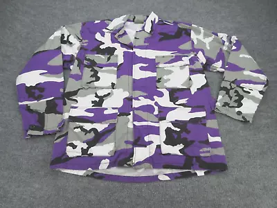 Military ROTHCO BDU Jacket Mens Medium Purple Camouflage Long Sleeve Adult M Reg • $24.88