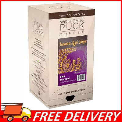 3-Pack Wolfgang Puck Coffee Sumatra Kopi Raya Dark Roast 9.5 Gram Pods 18 Ct • $37.78