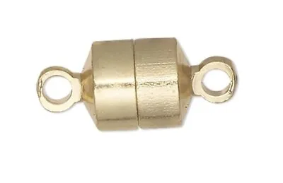 Clasp Magnetic 10 Gold Plated Brass 8x6x5mm Barrel Small But Very Strong • $21.88