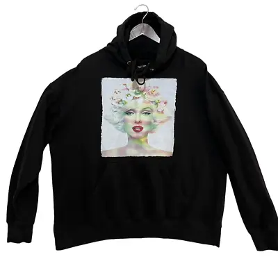 Marylin Monroe Black Long Sleeve Graphic Hoodie  Sweater Sz XL Isaac's Designs • $14.96