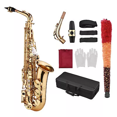 Saxophone Sax Eb Be Alto E Flat Brass Carved Band School For Beginner K3Q7 • $329.95