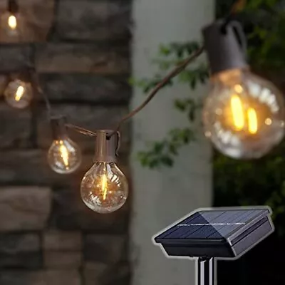 Solar Outdoor String Lights 15FT G50 Patio Lights String Waterproof With 10 W... • $25.29