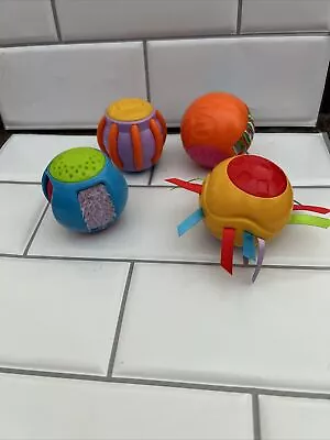 Fisher Price Roll A Rounds Roll Around Balls Sensory Baby Toddler Toy Lot Of 4 • $12.99