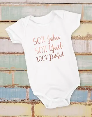 £8.10 • Buy Personalised Baby Vest Unisex Metallic Clothes Grow Bodysuit 100% Perfect Names