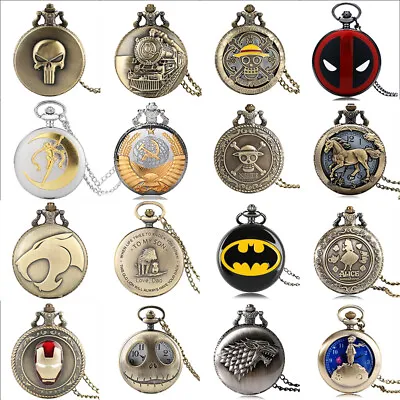 For Women Men Watches Steampunk Vintage Quartz Pocket Watch With Necklace Chain • $4.99